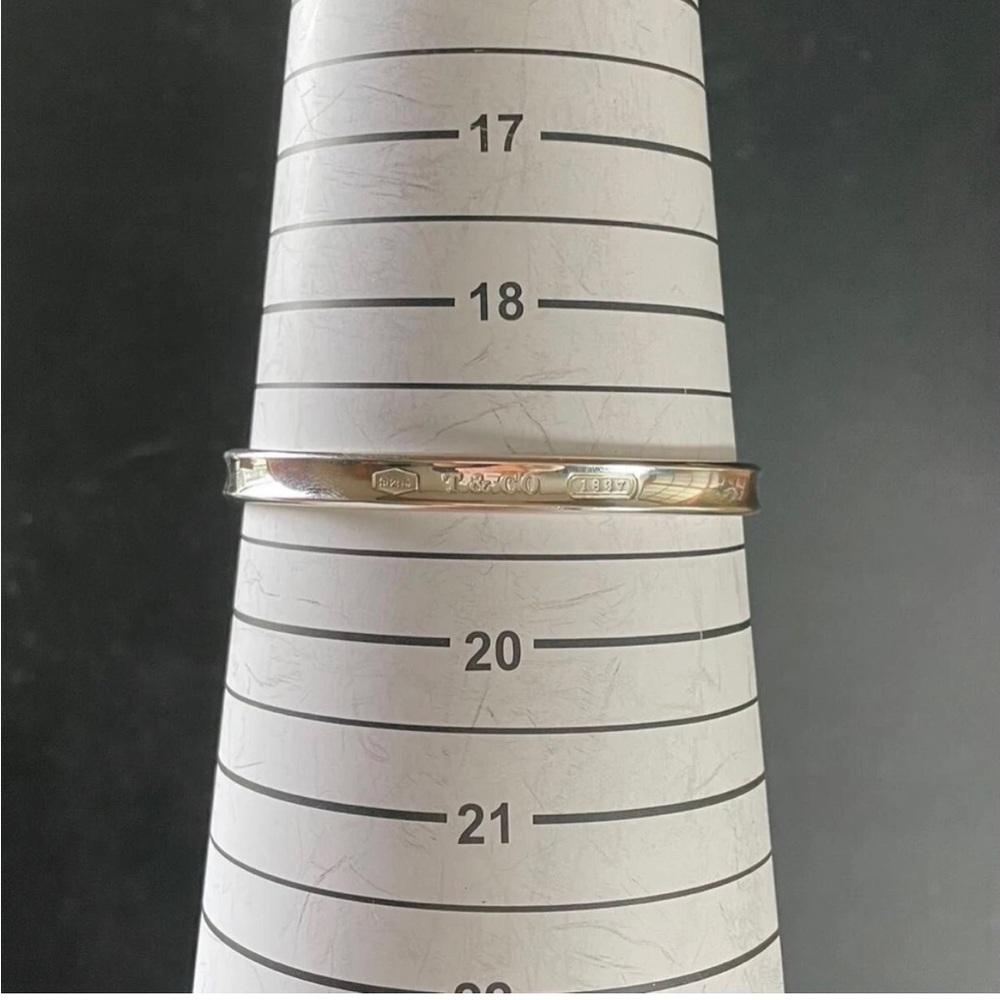 Tiffany & Co. Sterling Silver 1837 Collection Narrow Vintage Bangle Bracelet - Picture 2 of 9